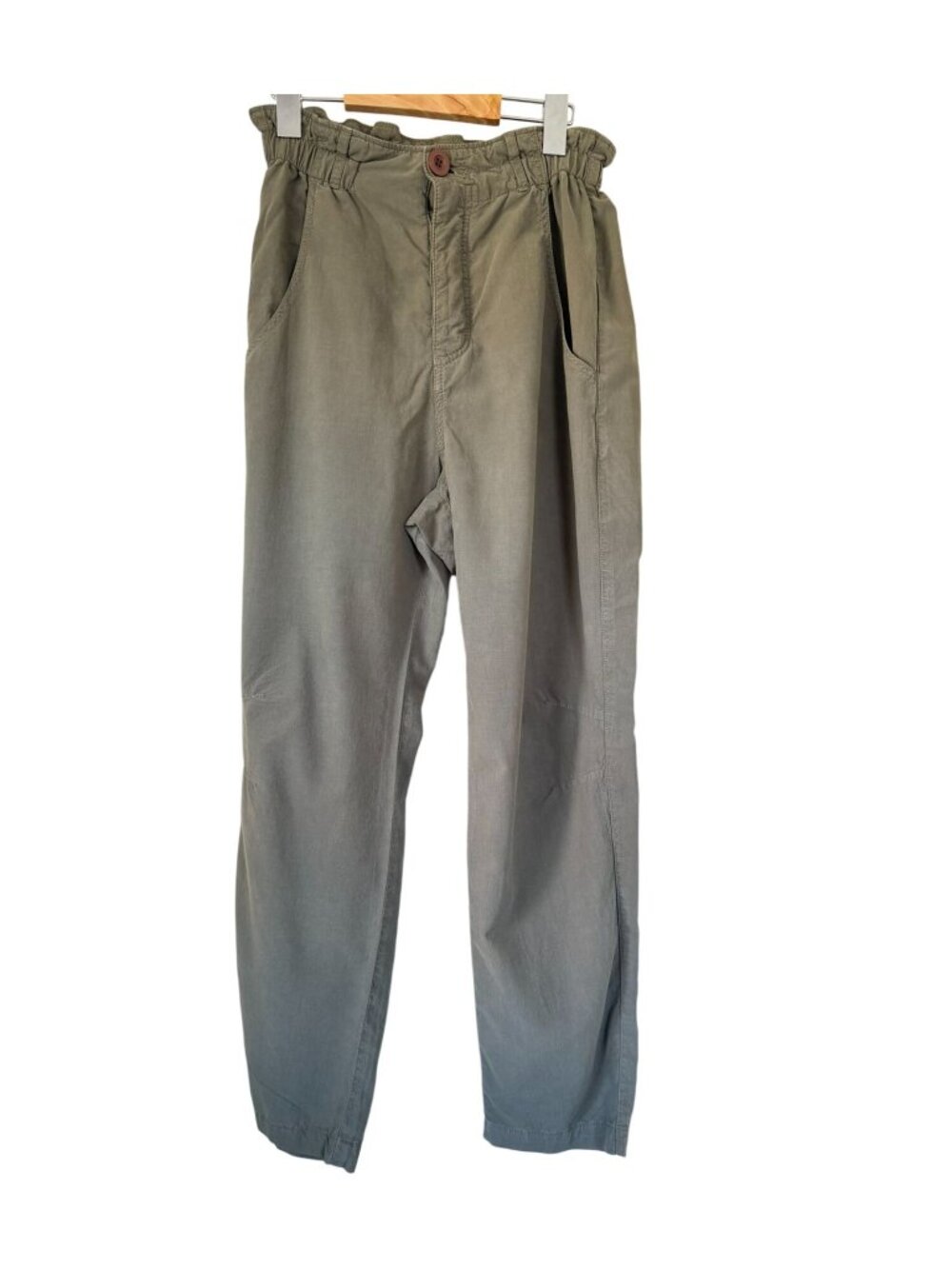 Pharaoh Olive Tencel Cotton Pull-On Utility Pants Women's Size 0 Made in USA
